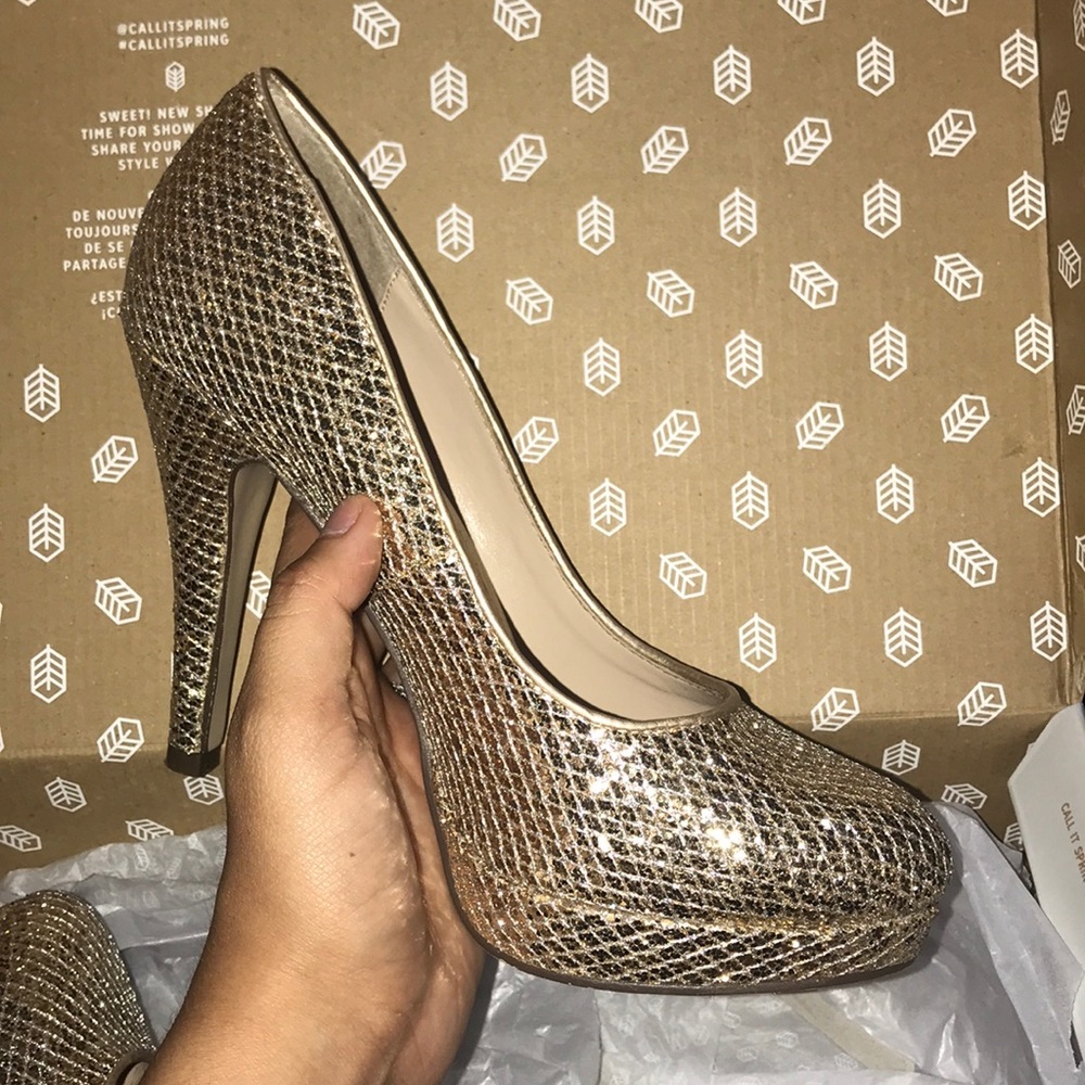 Gold Sparkly Heels